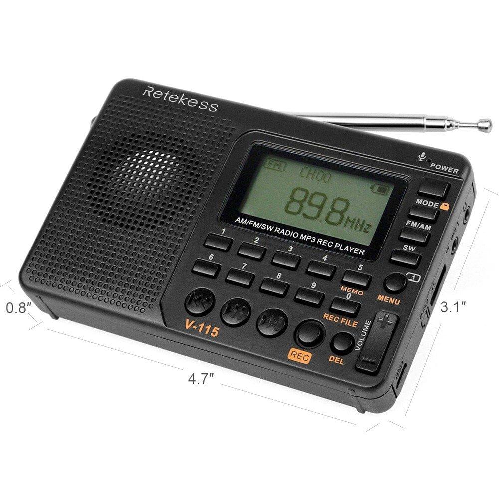 Retekess TIVDIO V-115 FM/AM/SW Multiband Radio Music Player