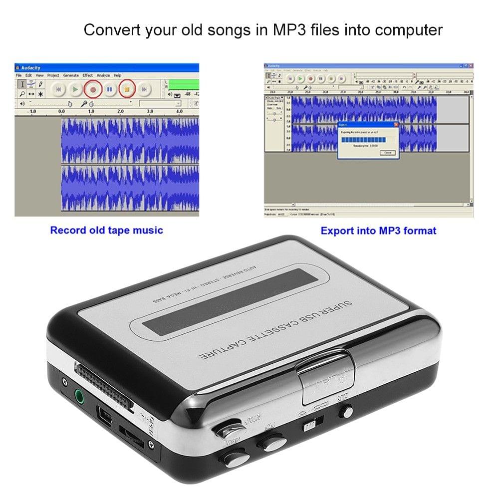 ezcap USB Cassette Capture Tape-to-MP3 Converter with Earphone