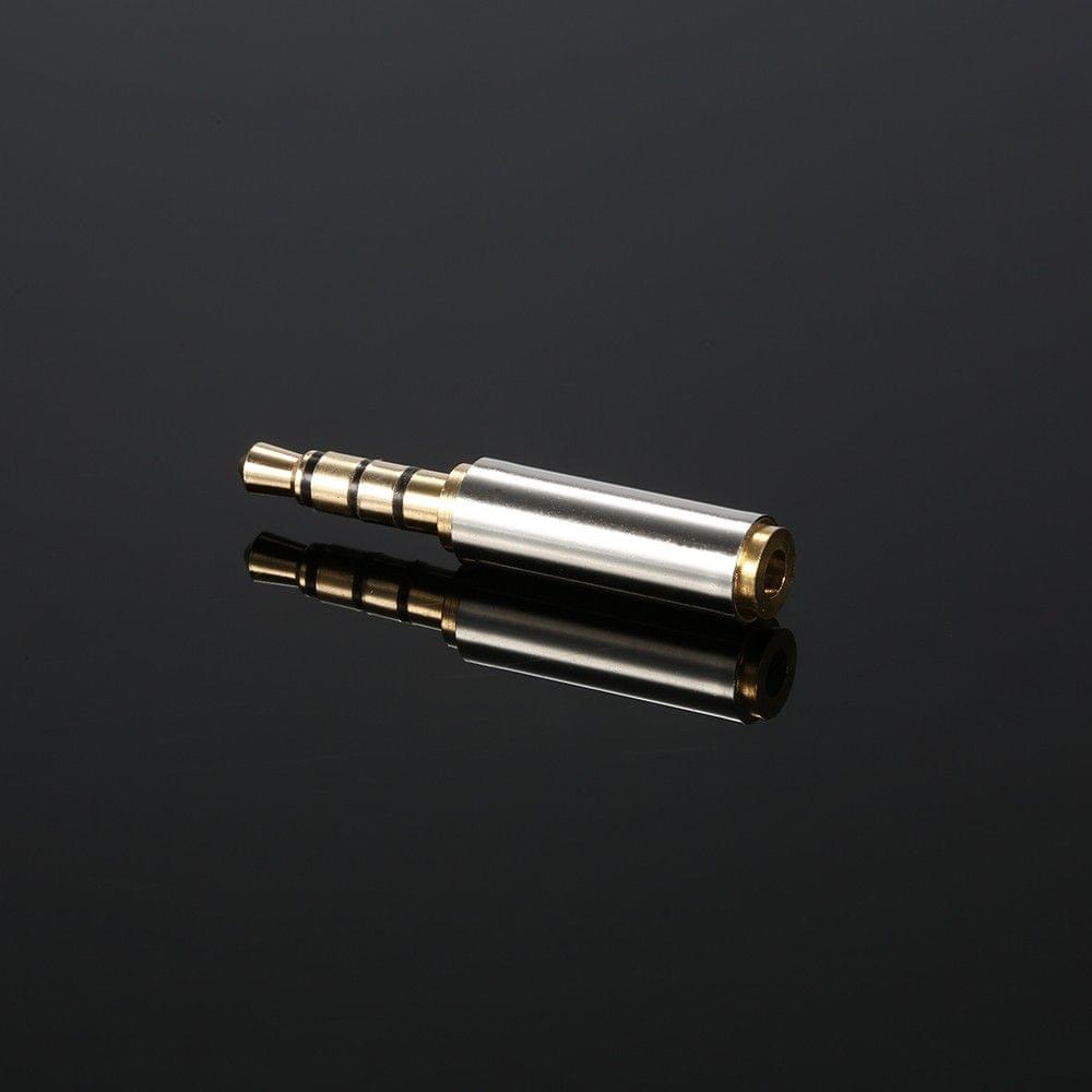 Gold 2.5 mm Female to 3.5 mm Male Audio Stereo Headphone Converter Adapter