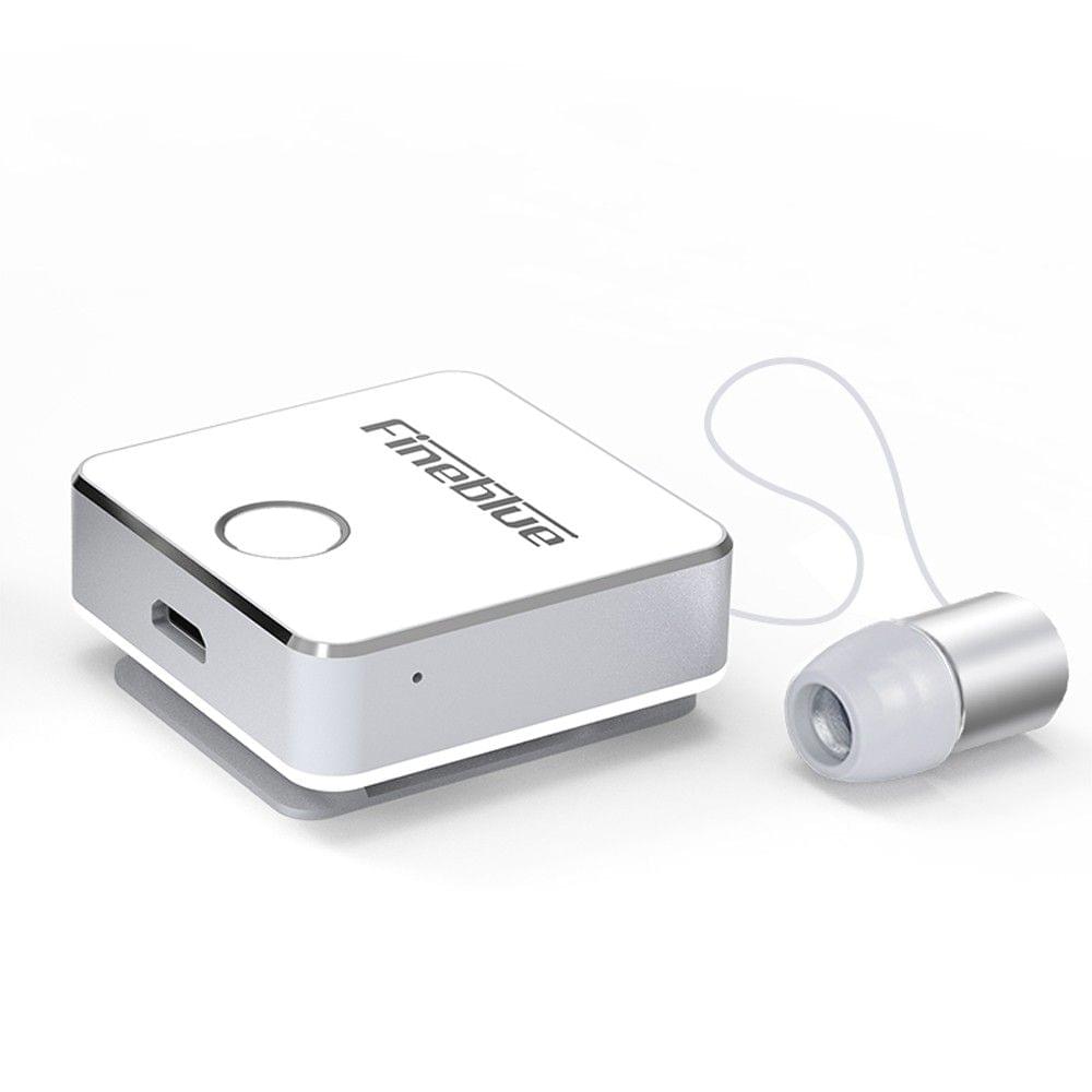 Fineblue F1 Bluetooth 5.0 Headphones Clip-on Wireless Headphone Cable Retractable Earphone Music Headsets Vibration Alert Hands-free with Mic Multi-point Connection