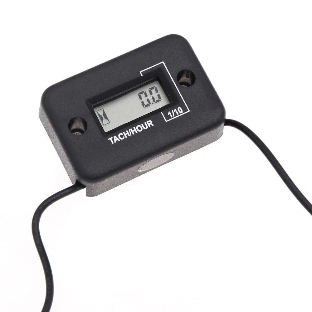 Waterproof Digital Tachometer Tach Hour Meter Gauge  LCD for 4 Stroke Gas Engine Motorcycle ATV Snowmobile Boat Black