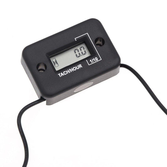 Waterproof Digital Tachometer Tach Hour Meter Gauge  LCD for 4 Stroke Gas Engine Motorcycle ATV Snowmobile Boat Black