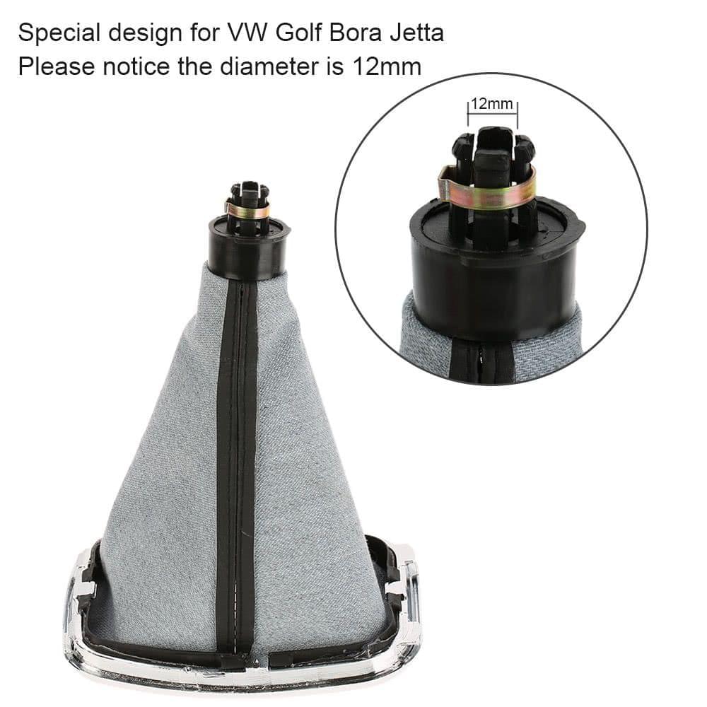 New 5 Speed Gear Shift Knob Gaitor Boot Black PU Leather for VW Golf Bora Jetta GTi MK4 1999-2004