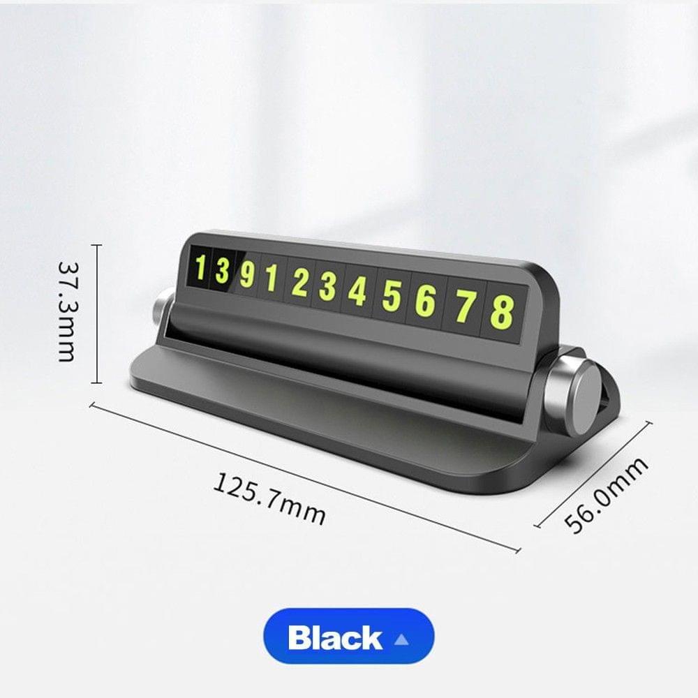 Multi-functional Car Temporary Parking Card with Smartphone Holder Hidden Luminous Mobile Phone Number Plate