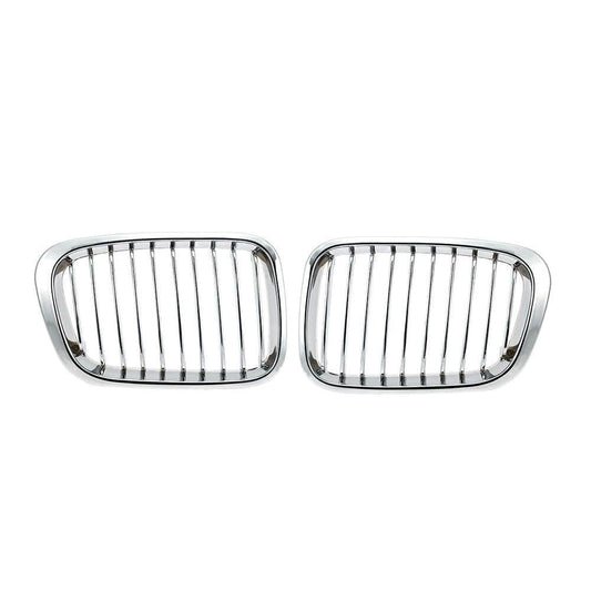 One Pair Plated Chrome Silver Front Grille Grilles for BMW E46 4 Door 98-01