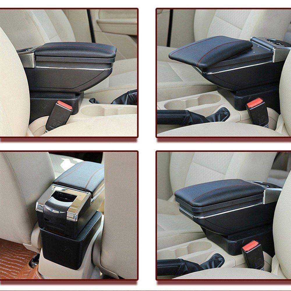 Luxury Universal Armrest Car Arm Rest Center Console Rotatable Storage Box without Punching