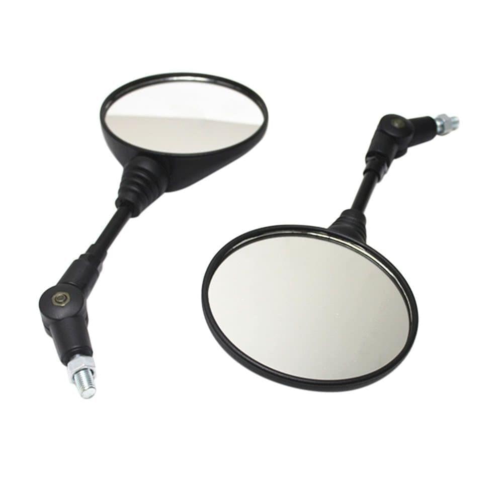 Universal Motorcycle Aluminum Alloy 10mm Diameter Handlebar Rotatable Collapsible Round Shape Rearview Amber Side Mirror Modified Accessories for Kawasaki KLX250/KL250 Street Cars Universal Scooters