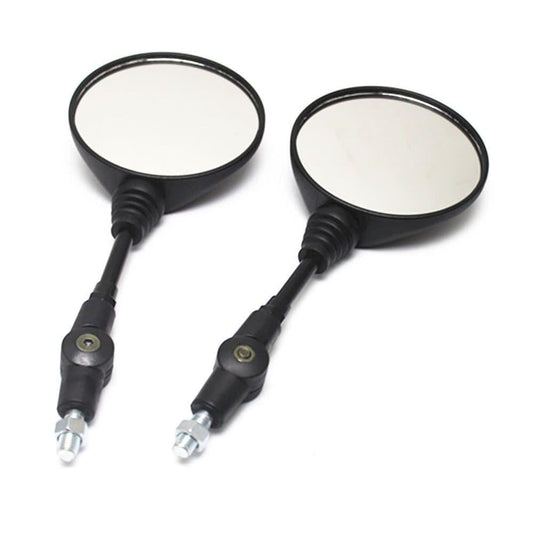 Universal Motorcycle Aluminum Alloy 10mm Diameter Handlebar Rotatable Collapsible Round Shape Rearview Amber Side Mirror Modified Accessories for Kawasaki KLX250/KL250 Street Cars Universal Scooters