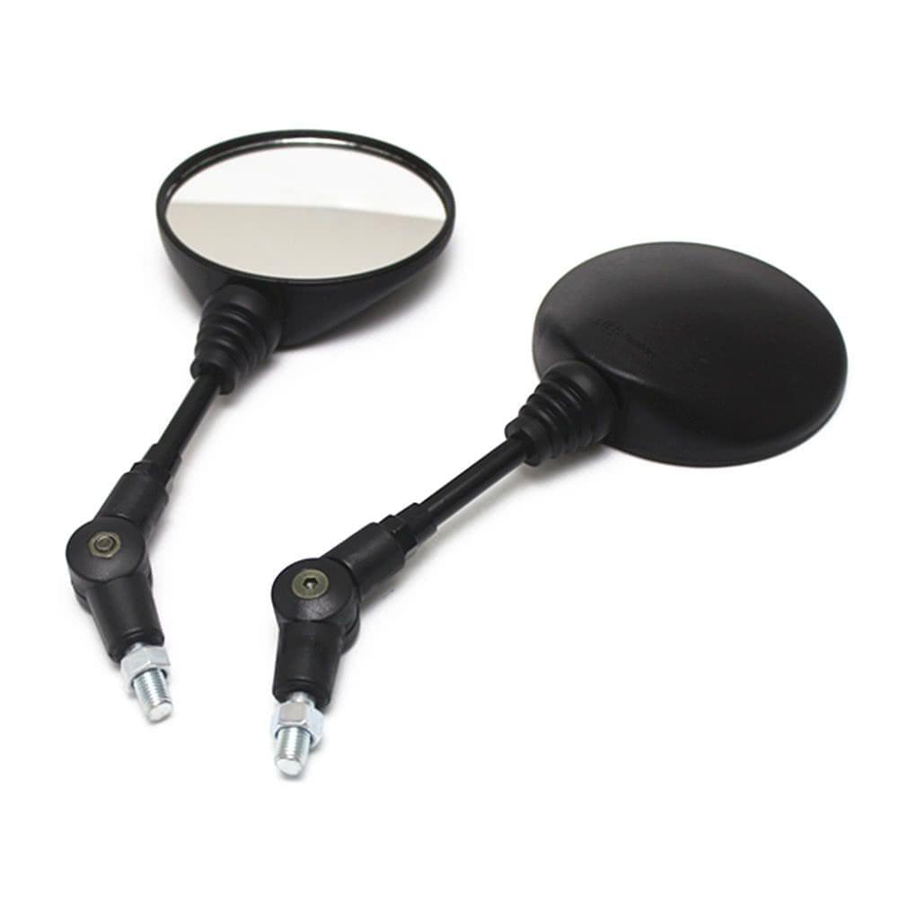 Universal Motorcycle Aluminum Alloy 10mm Diameter Handlebar Rotatable Collapsible Round Shape Rearview Amber Side Mirror Modified Accessories for Kawasaki KLX250/KL250 Street Cars Universal Scooters