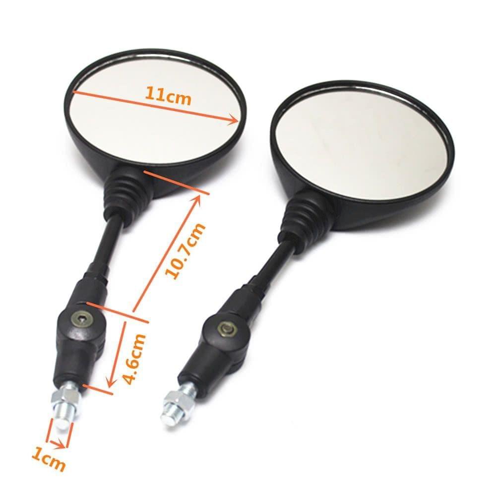 Universal Motorcycle Aluminum Alloy 10mm Diameter Handlebar Rotatable Collapsible Round Shape Rearview Amber Side Mirror Modified Accessories for Kawasaki KLX250/KL250 Street Cars Universal Scooters
