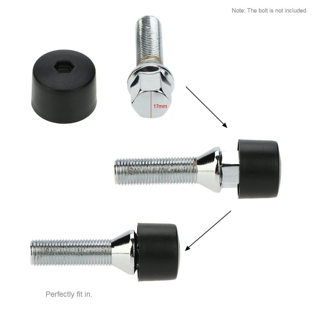 20Pcs 17mm Car Wheel Nut Cover Bolt Cap Removal Tool for VW Golf Bora Passat
