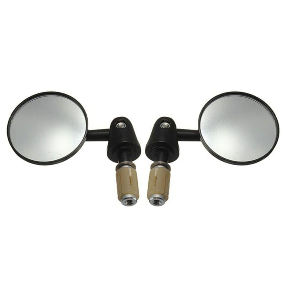 1 Sets 7/8?? 22mm Exterior Diameter Handlebar Rotatable Collapsible Aluminum Round Shape Motorcycle Bar End Rearview Convex Side Mirror Modified Accessories for Street Cars Universal Scooters