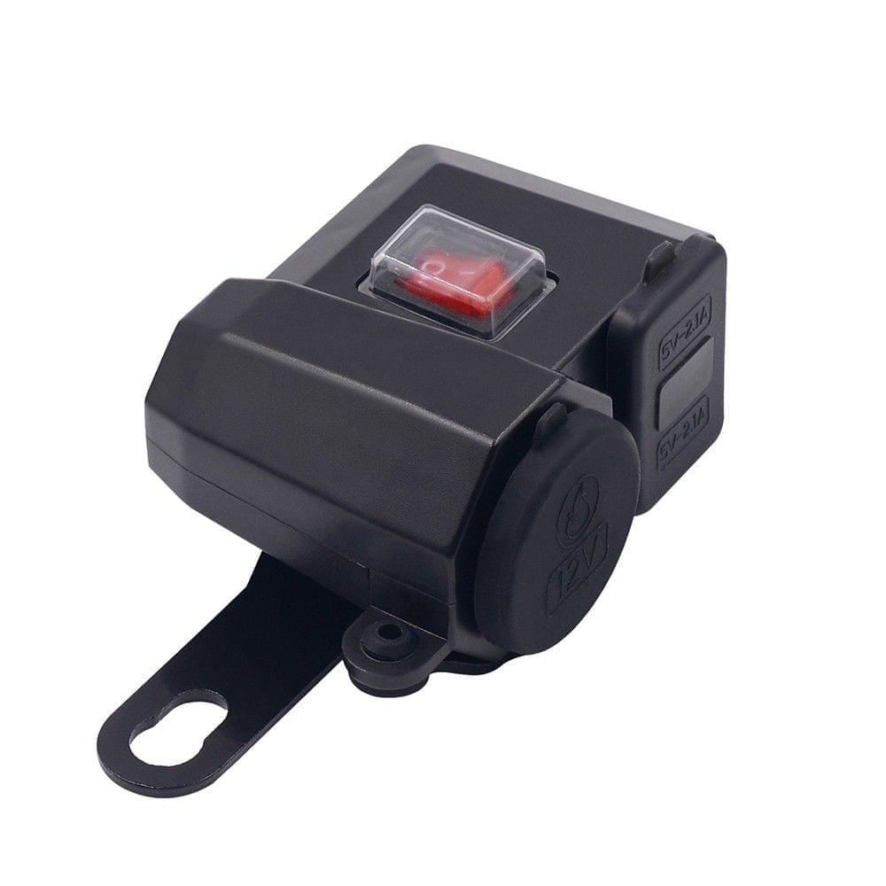 Waterproof USB Charging Socket Motorcycle Handlebar Clamp Power Adapter USB Charging System