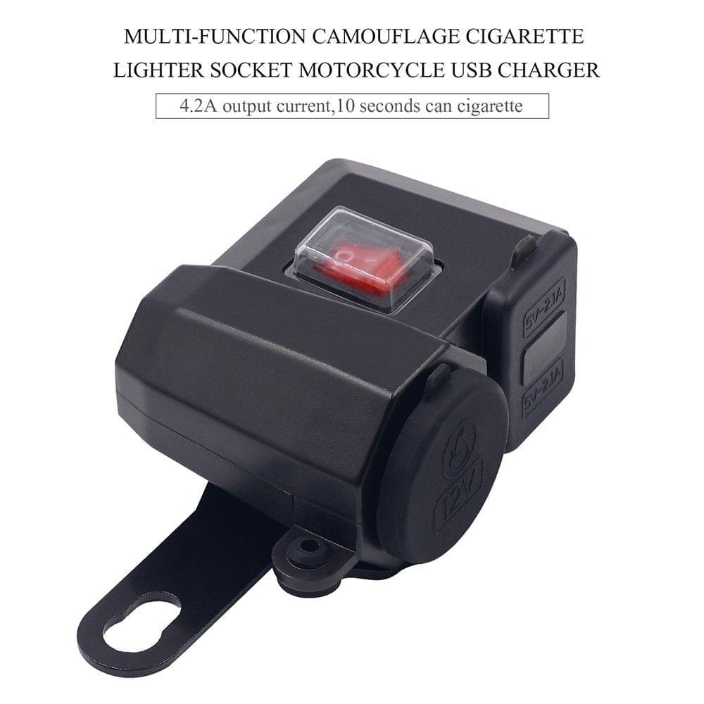 Waterproof USB Charging Socket Motorcycle Handlebar Clamp Power Adapter USB Charging System