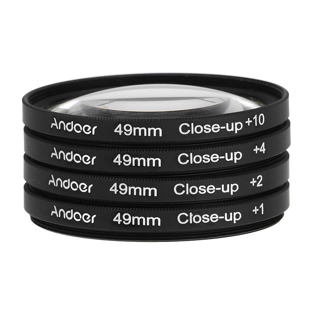 Andoer 49mm Macro Close-Up Filter Set +1 +2 +4 +10 with Pouch for Nikon Ca150n Sony DSLRs