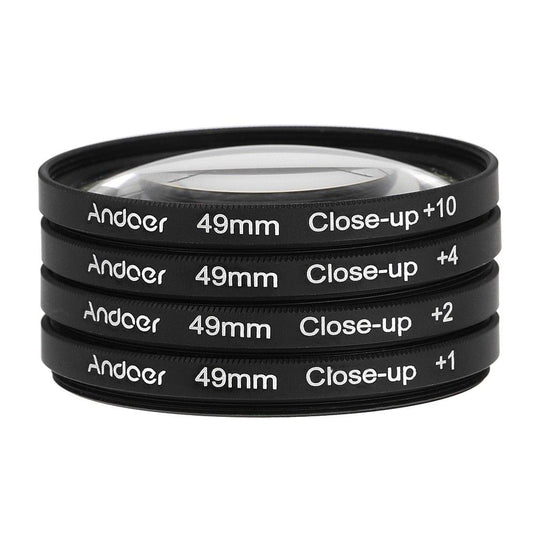 Andoer 49mm Macro Close-Up Filter Set +1 +2 +4 +10 with Pouch for Nikon Ca150n Sony DSLRs