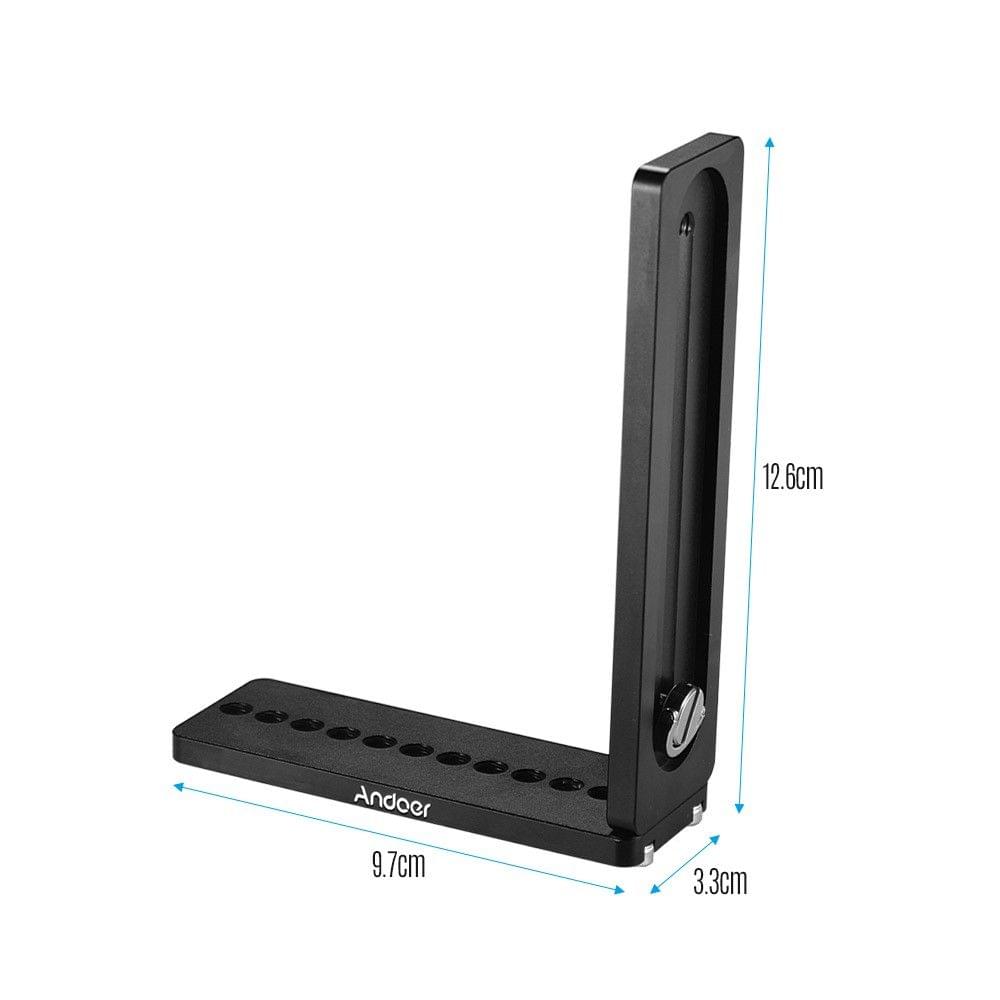Andoer Aluminium Alloy Universal L-Shape Plate Bracket Camera Holder