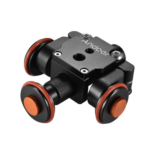 Andoer Electric Motorized Auto Camera Dolly Video Slider Skater 3-Wheel Pulley Car for Ca150n Nikon Sony DSLR for iPhone X 8 7 Plus 6s Smartphone for GoPro Hero 5/4/3+/3 Action Sports Cam