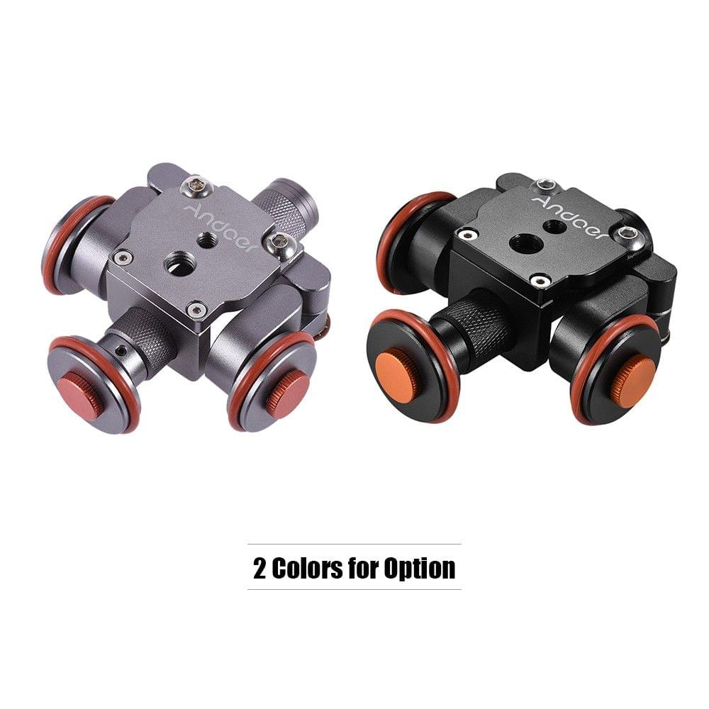 Andoer Electric Motorized Auto Camera Dolly Video Slider Skater 3-Wheel Pulley Car for Ca150n Nikon Sony DSLR for iPhone X 8 7 Plus 6s Smartphone for GoPro Hero 5/4/3+/3 Action Sports Cam