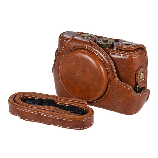 High-quality PU Leather Camera Bag Case Fullbody Cover with Adjustable Neck Strap for Sony RX100M2/ RX100M3/ RX100M4/ RX100M5 Cameras