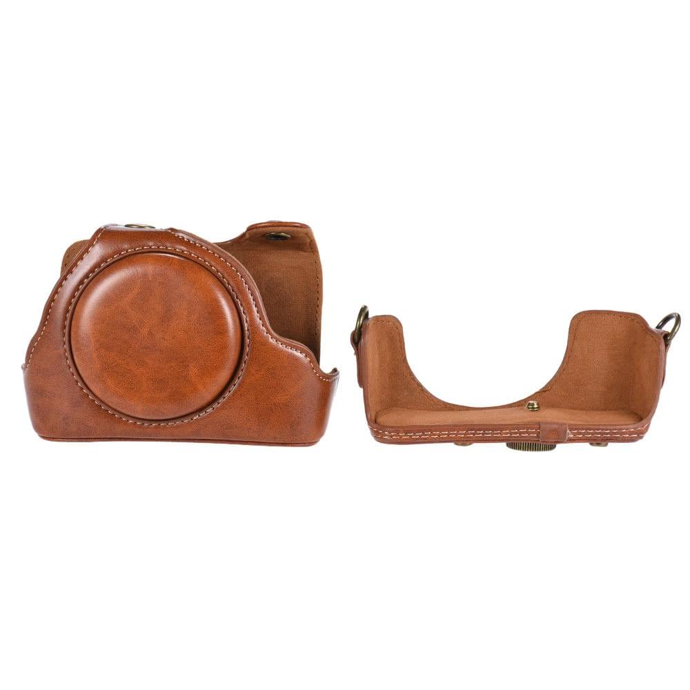 High-quality PU Leather Camera Bag Case Fullbody Cover with Adjustable Neck Strap for Sony RX100M2/ RX100M3/ RX100M4/ RX100M5 Cameras