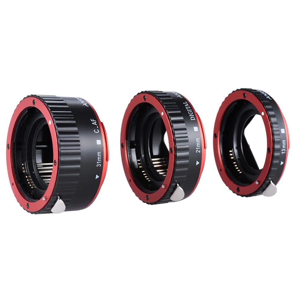 Colorful Metal TTL Auto Focus AF Macro Extension Tube Ring for Ca150n EOS EF EF-S 60D 7D 5D II 550D Red
