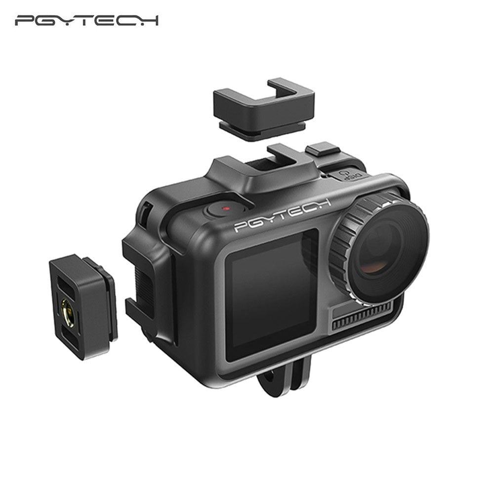 PGYTECH Camera Cage for DJI OSMO Action Camera Protective Housing Case Frame Cover Shell 2 Cold Shoe Mounts & Universal Interface Vlog Expansion Accessory for Microphone LED Video Light Tripod