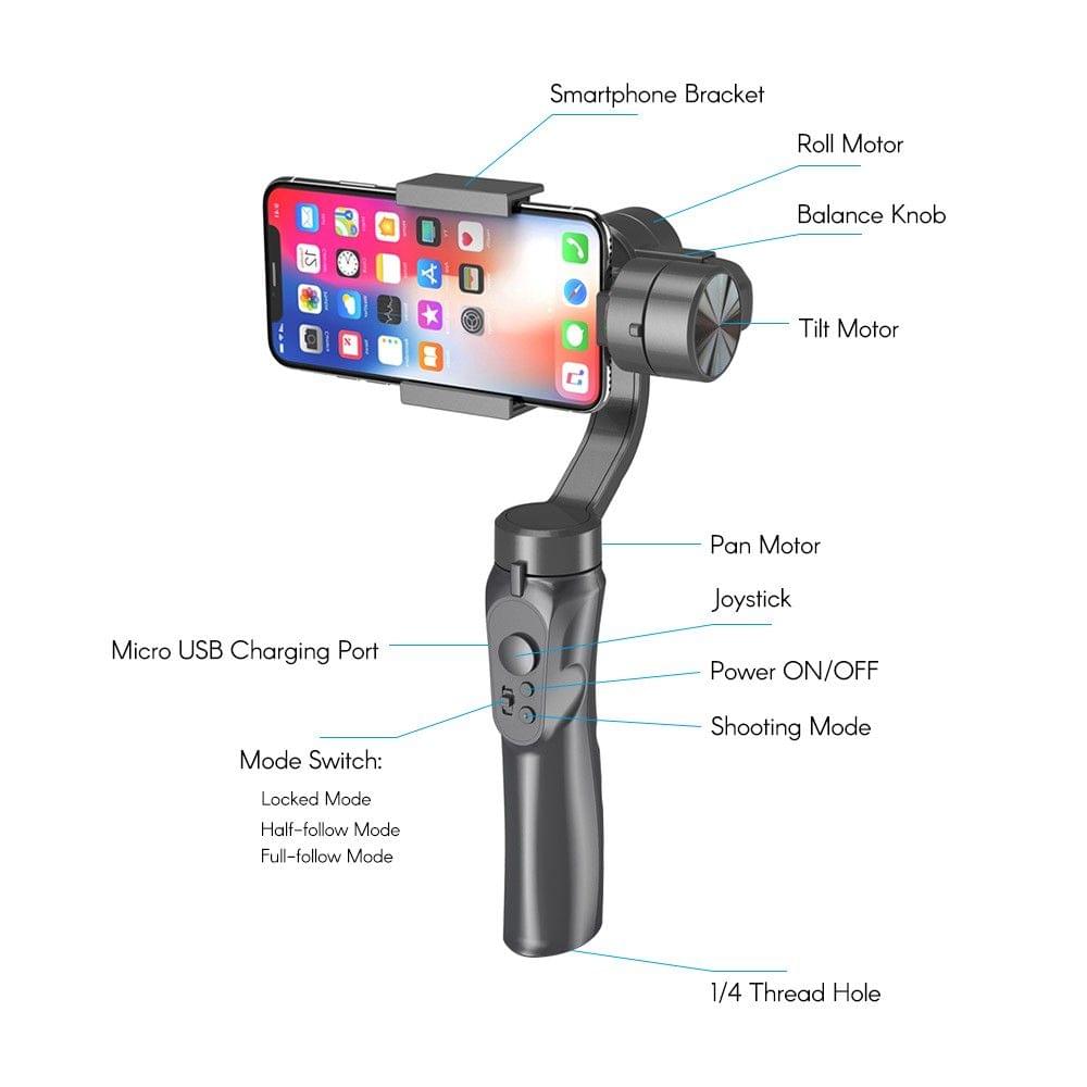 H4 3-Axis Handheld Gimbal Smartphone Stabilizer