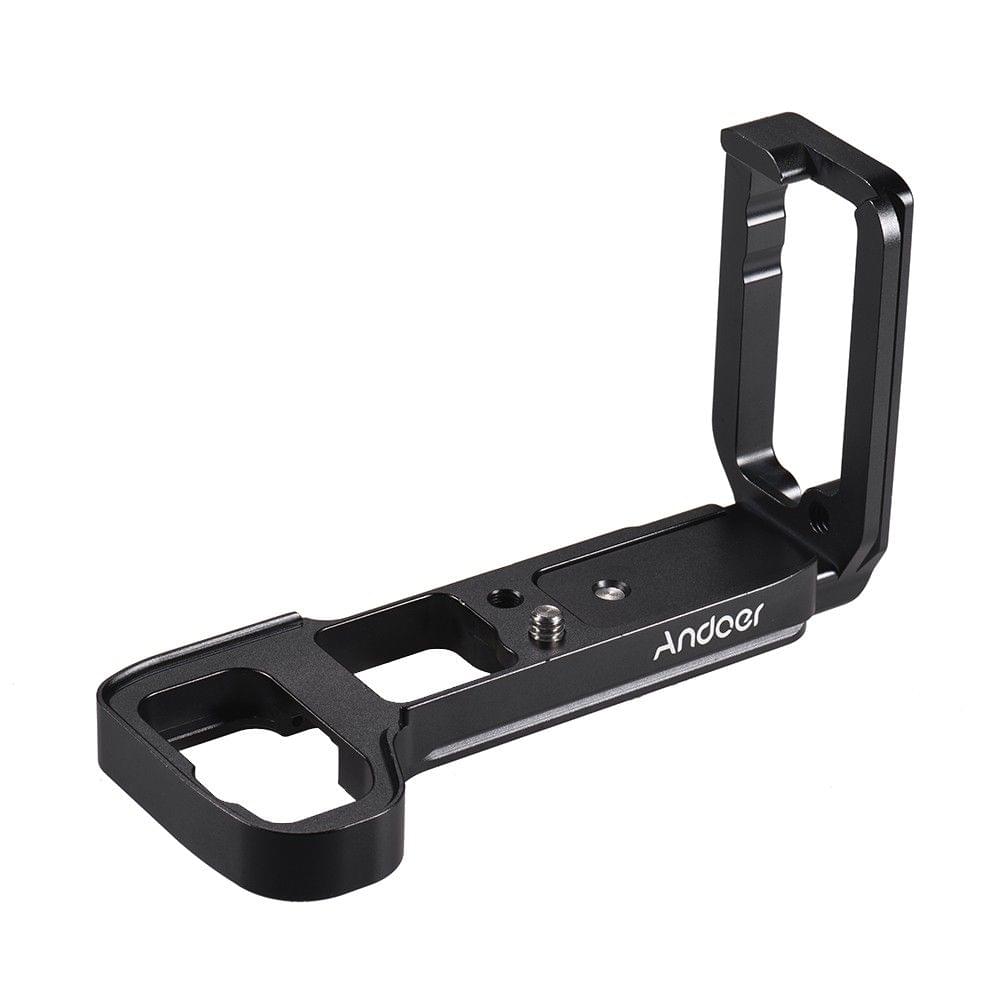 Andoer L Shape QR Quick Release Plate Camera Cage Accessory Bracket Aluminum Alloy for Sony A73/ A7R3/ A7M3/ A9