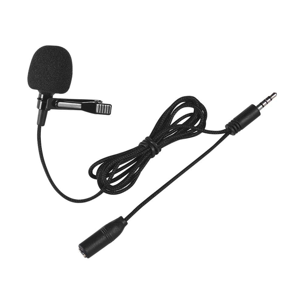 Mini Clip-on Lapel Lavalier Condenser Microphone Mic with 3.5mm Headphone Output Jack for iPhone iPad Android Smartphone DSLR Camera Computer PC Laptop