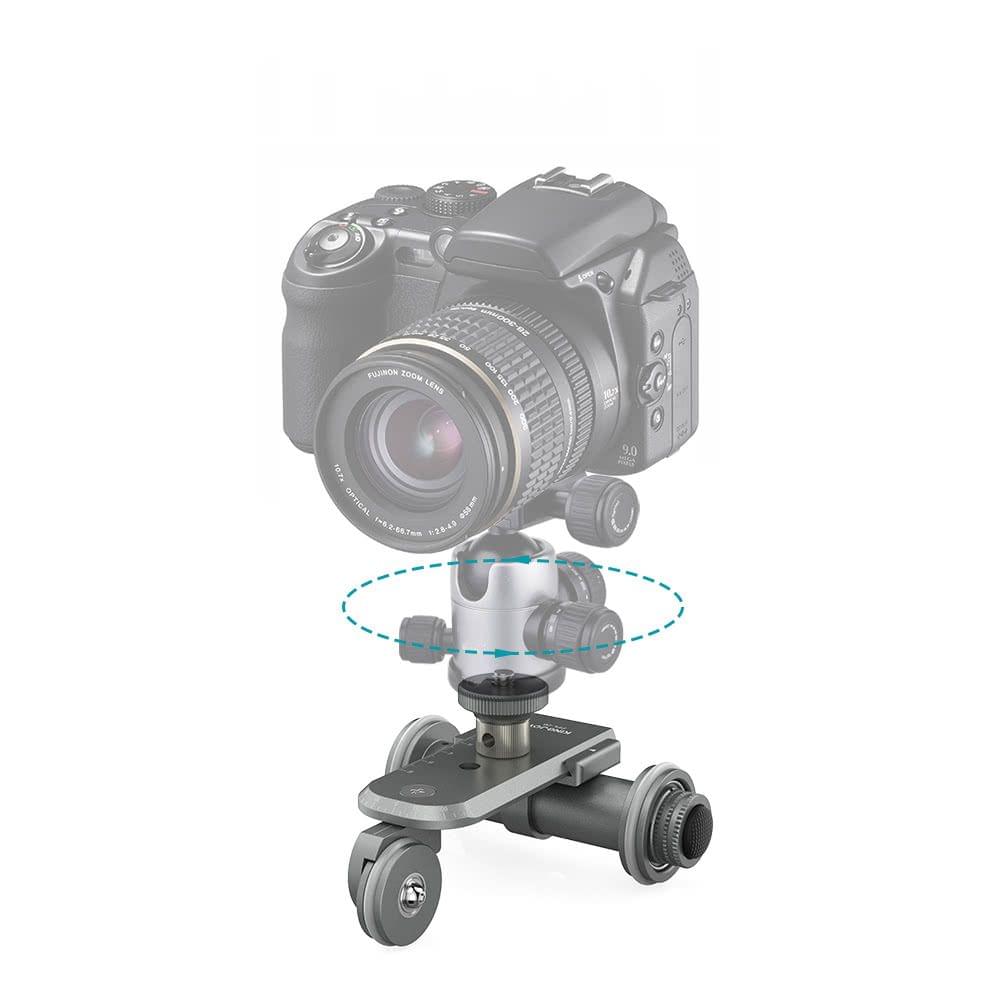Kingjoy PPL-06 Motorized Electric 3-Wheel Video Pulley Car Dolly Rolling Slider Skater for Can150n Nikon Sony DSLR Camera Camcorder for iPhone 7/7s/6/6s for Samsung Huawei Smartphone
