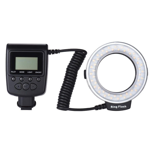 RF-550D Macro 48 LED Ring Flash Light LCD Display Power Control for Ca150n Nikon Pentax Olympus Panasonic Sony DSLR