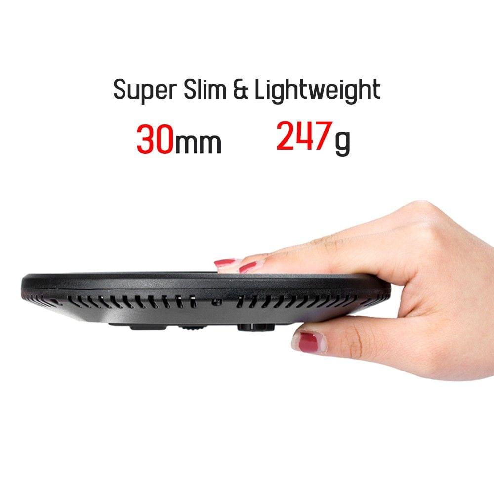 Andoer CM-200D Pro Flapjack LED Edge Light CRI93 6inch Round Ultrathin Daylight 3200K-5600K Bi-color Dimmable Photo Video Light Panel