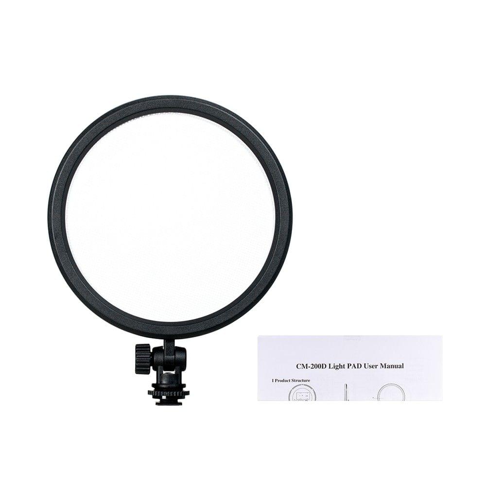 Andoer CM-200D Pro Flapjack LED Edge Light CRI93 6inch Round Ultrathin Daylight 3200K-5600K Bi-color Dimmable Photo Video Light Panel