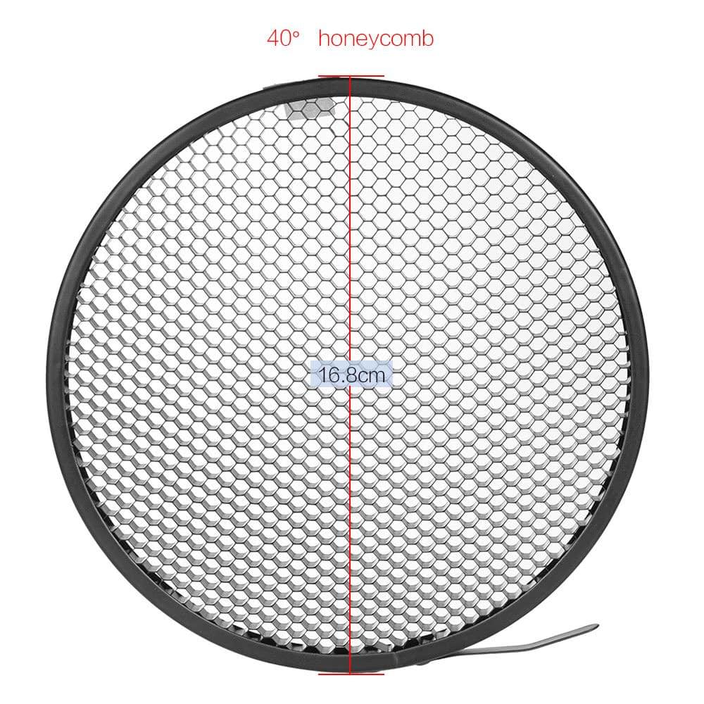 Photo Studio 16.8cm 40 Degree Honeycomb Grid for 7" Standard Reflector Diffuser Lamp Shade Dish