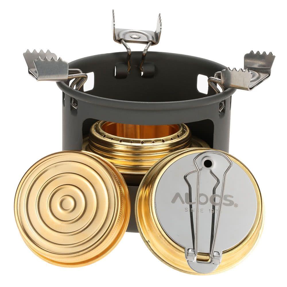 ALOCS Camping Outdoor Spirit Alcohol Burner Camping Stove Alcohol Stove Bracket Support Set