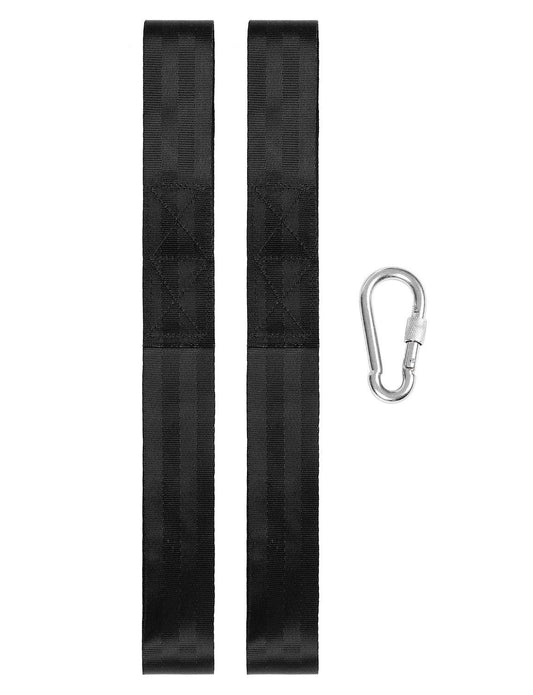 Lixada Battle Rope Anchor Strap Kit with Heavy Duty Reinforced 2 Nylon Straps & 1 Stainless Steel Carabiner Clip for Crossfit Ropes Home Gym Fitness & Training Rope Anchor