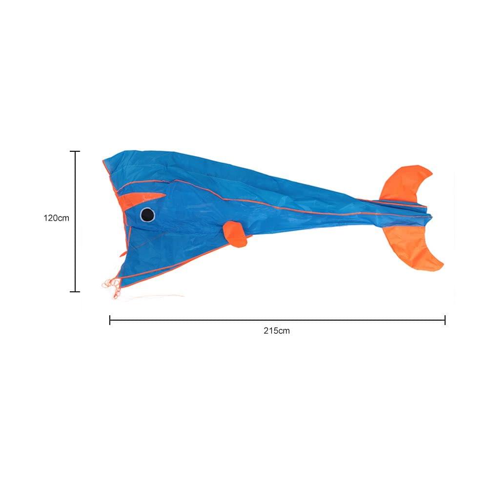 3D Dolphin Kite Huge Frameless Soft Parafoil Kite with Handle Line Outdoor Sports