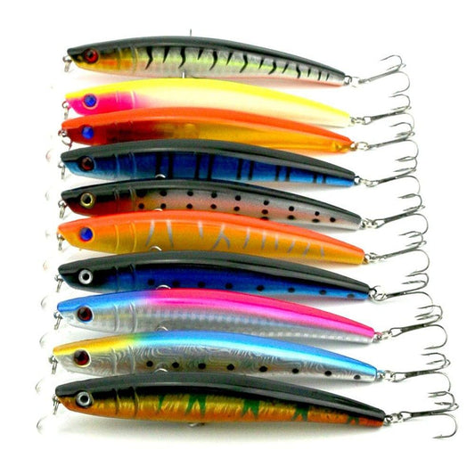 10PCS 11.5cm/11.2g Fishing Lure Bait Tackle Trout Minnow 4# Hooks Hard Bait Artificial Lures Fishing Lure Kit Set