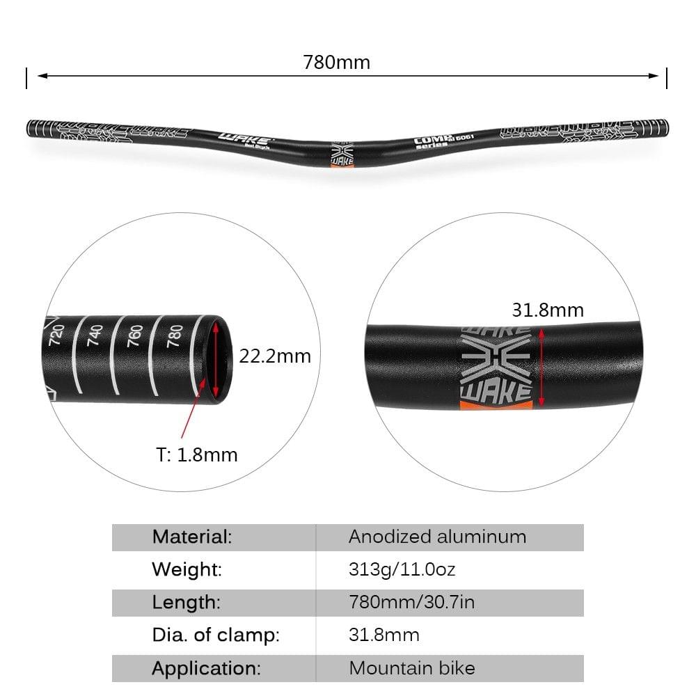 Aluminum Alloy MTB Handlebar Mountain Bike Handle Bar Bicycle Cycling Flat Bar 780MM Anodized Handlebar