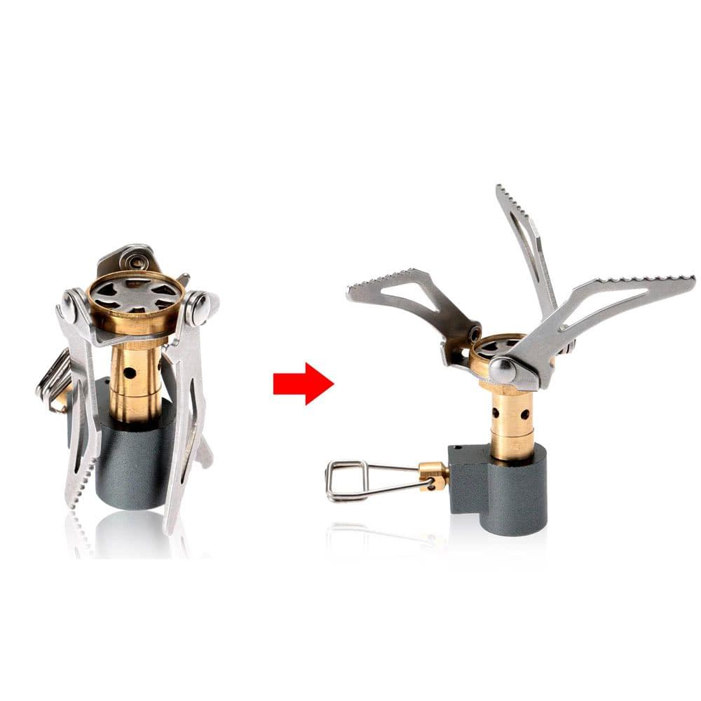 45g Super Lightweight Mini Pocket Outdoor Cooking Burner Folding Camping Gas Stove 3000W