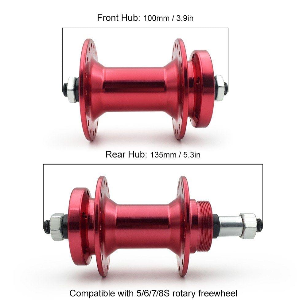 Bike Disc Brake MTB Casette Bearing Hub 36H Front Rear Hub Set with Quick Realse Lever Skewers Axle