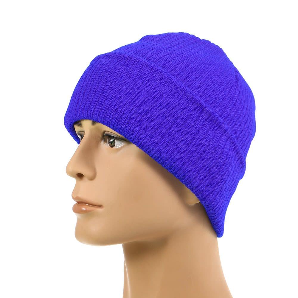 Pure Color Striped Warm Knitting Wool Beanie Outdoor Riding Unisex Knitted Hat