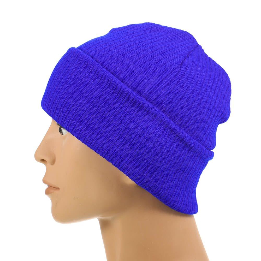 Pure Color Striped Warm Knitting Wool Beanie Outdoor Riding Unisex Knitted Hat