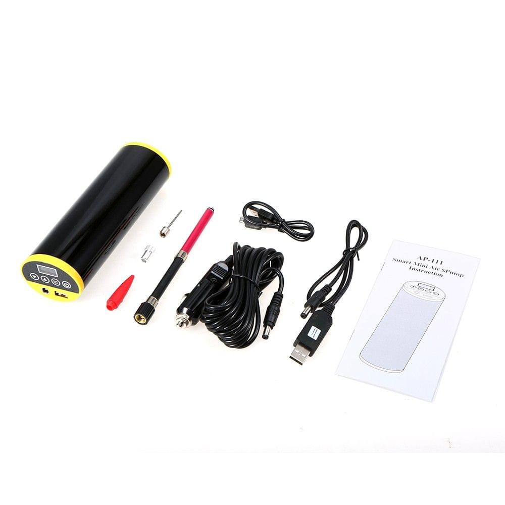 150PSI Bike Electric Pump Bicycle Cycle Air Pressure Inflator Rechargeable Tire Pump MTB Road Bike Motorcycle Car Air Pump Built-in Gauge Emergency Power Bank Flashlight with Car Charger