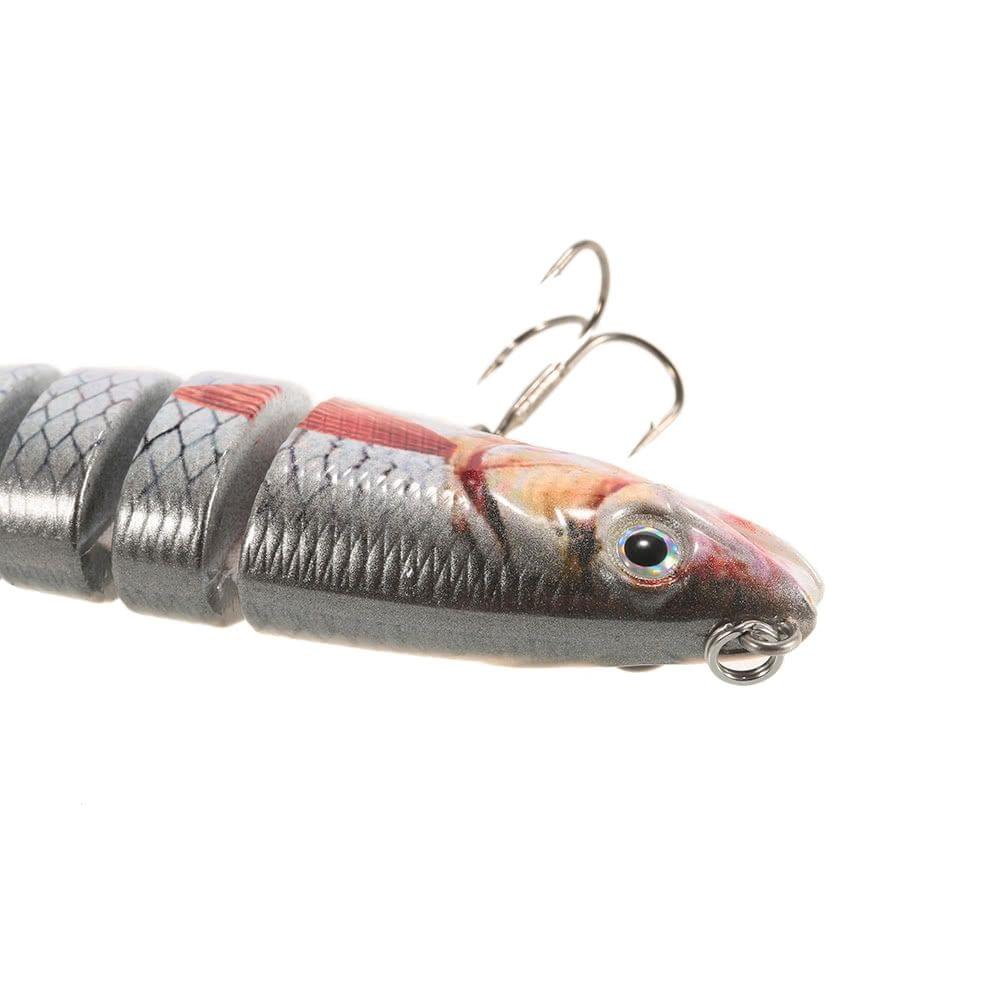 Lixada 13.5cm/20g Lifelike 8 Jointed Sections Fishing Lure Trout Swimbait Hard Bait Fish Hook Fishing Tackle