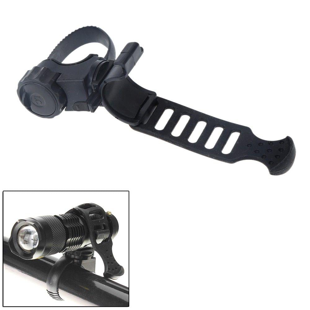 360° Rotatable Cycling Flashlight Holder Clip Bracket Plastic Rubber for Bike Bicycle Front Light