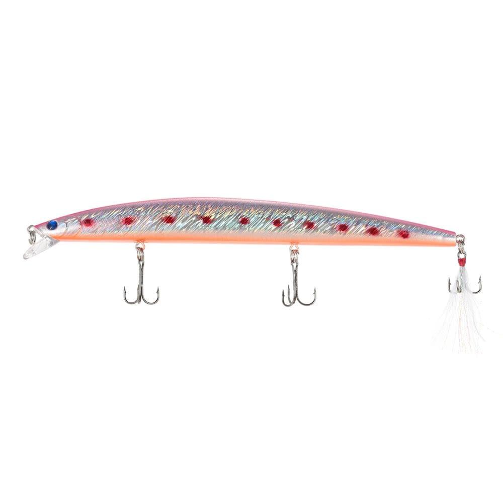 6PCS Diving Minnow Fishing Lures 22g 185mm 0.3-0.9M Artificial Bait Hard Fishing Lure Set Wobbler Bait with #6 Feather Hooks