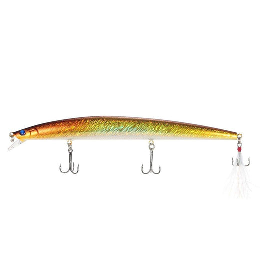 6PCS Diving Minnow Fishing Lures 22g 185mm 0.3-0.9M Artificial Bait Hard Fishing Lure Set Wobbler Bait with #6 Feather Hooks
