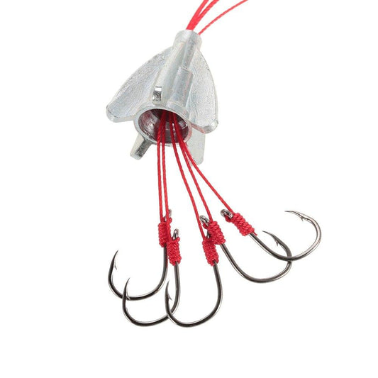 4pcs Fishing Anti-hanging 6 in 1 Carbon Steel Explosion Hooks Lake Carp Fishing Hooks with Weight 9# 10# 11# 12# 13#